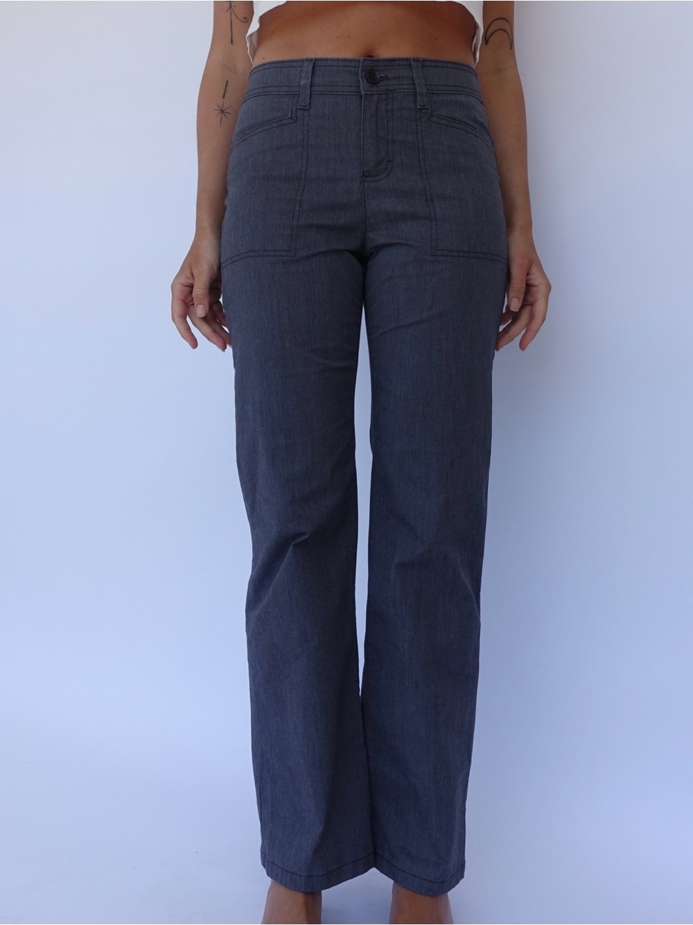 Vintage Gray Straight-Leg Pants